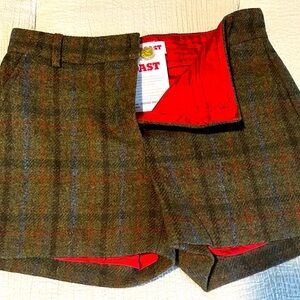 BOAST Size 6 32” Waist Harris Tweed Wool Shorts Plaid Lined NEW Brown Green